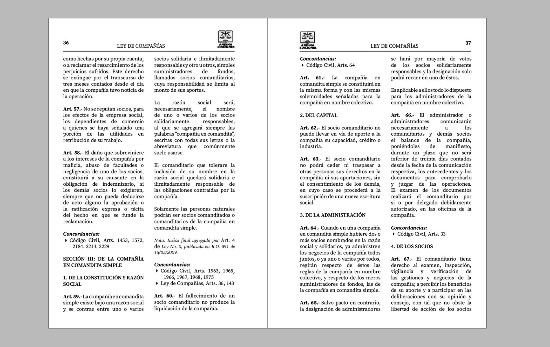 Ley de compañías diagramación